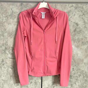 JOCKEY Women's Long Sleeve Zippered Athletic Jacket; Coral/Salmon; XS